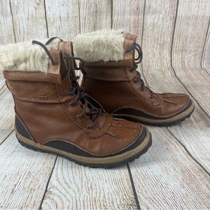 Women's Merrell Tremblant Polar Waterproof Leather Snow Boots, Brown, 8